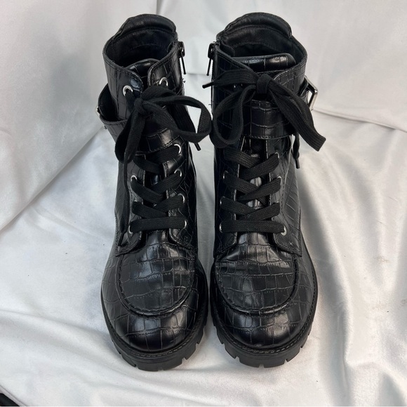 Indigo Rd - womens black Eliana combat / block heel boots size 8.5 - Picture 5 of 9